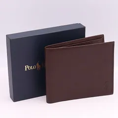 美品 箱付 ポロラルフローレン 折り財布 ブラウン YSD