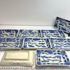 江戸中期　古伊万里　染付　流水紋　長皿　骨董品　アンティーク 江戸中期 古伊万里 染付 流水紋 長皿 骨董品 アンティーク - メルカリ