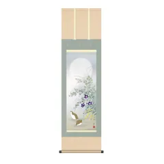 Popo掛け軸 川村観峰 秋草に鶉 うずら 絹本 希少 茶道具 掛軸 美品 Popo様専用掛け軸 川村観峰 秋草に鶉 うずら 絹本 希少 茶道具