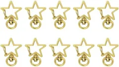 lulubelle キーホルダー金具 ハート・星・雲形 回転カン付き フック アクセサリーパーツ ハンドメイド用10個セット(星型　ゴールド,  スタイル1)