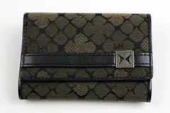 ハナエモリ 三つ折り財布 キャンバス/レザー 小銭入れあり ウォレット ブランド レディース グリーン系 HANAE MORI 森英恵 【中古】のサムネイル