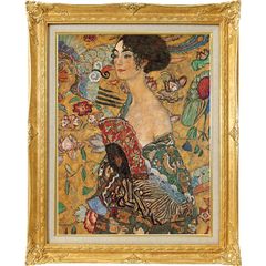 クリムト 「扇を持つ女性」10号 額付き 複製画 ジェル加工 世界の名画　洋画　扇を持つ夫人　ササビーズ