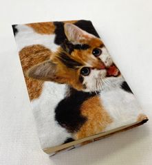 布ブックカバー 猫 文庫本サイズ リバーシブル ハンドメイド B096