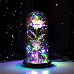 lapace様専用　バラ 造花 Lechin 24Kゴールドローズ 枯れない花 金メッキローズ LEDライト付き電池式 薔薇 花束 プレゼント バレンタインデー 母の日 誕生日 結婚記念日 クリスマス 新年 退職  (黄色いバラ+カラーLEDライト)のサムネイル