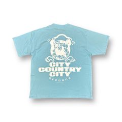 定価7150円 未使用品 CITY COUNTRY CITY 23SS COTTON T-SHIRT CCC RECORDS Tシャツ カットソー シティカントリーシティ CCC-231T001 ブルー L  65506A5
