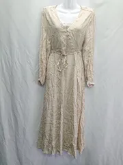 ◇ ⊂◎ ViS ビス 長袖 ロング ワンピース サイズM ベージュ レディース E  【1410290057995】