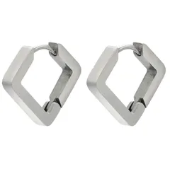 1個　18G カラー(シルバー　ゴールド　ブラック) 　フープピアス　スクエア　四角　簡単装着　キャッチ不要　ワンタッチ　ロックピアス　スタイリッシュピアス　ボディピアス　18ゲージ(1.0mm)