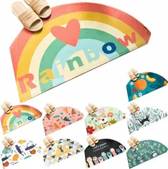40*80cm玄関マッド 半円 ドアマット オシャレ バスマット 屋内 泥落しマット 滑り止め モダン 現代 シンプル おしゃれ 薄い 足拭きマット 洗面所マット 室内 抗菌