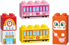 【中古】食玩 おもちゃ ドキンちゃんの『でんしゃ』セット 「ブロックラボ アンパンマンとのりものいっぱい!」