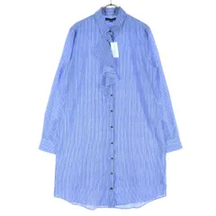 Banana Republic バナナリパブリック ストライプ柄 長袖 シャツワンピース M ブルー レディース 古着