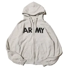 90's U.S.ARMY PFU トレーニング用 フルジップ スエット パーカー (L) 霜降り灰 スウェット フード USアーミー 1996年コントラクト アメリカ古着 USED ビンテージ ヴィンテージ