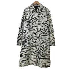 マークジェイコブス MARC JACOBS キャンバス ロング コート ゼブラ柄 4 M相当 ベージュ系 ブラック ■GY09 Xのサムネイル
