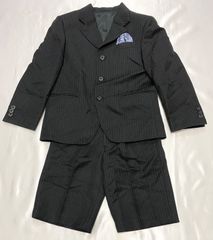 Tern  ターン　セットアップ  スーツ　120 男の子　黒　ブラック　ジャケット　パンツ　チーフ　セレモニー　フォーマル　冠婚葬祭　発表会