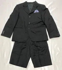 120サイズ　Tern  ターン　セットアップ  スーツ　男の子　黒　ブラック　ジャケット　パンツ　チーフ　セレモニー　フォーマル　冠婚葬祭　発表会　子供服　キッズ