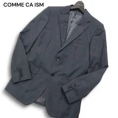 COMME CA ISM コムサイズム 秋冬 ウール100% SUPER110’S REDA生地★ チェック テーラード ジャケット Sz.M　メンズ グレー
