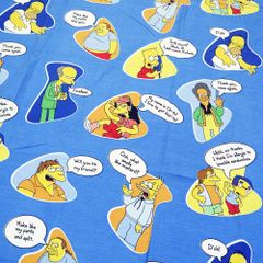 ヴィンテージシーツ　シンプソンズ　The Simpsons　アメリカン　アニメ　漫画　生地　ハギレ　ハンドメイド　リメイクに/z１