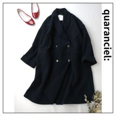 定価¥17,930 quaranciel:  カランシエル SHIPS シップス  リバー ケープ コート ネイビー 紺 ウール混 アウター 長袖(OE＋0366)25F