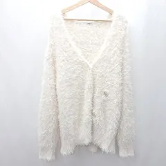 ◇ ⊇ one after another NICE CLAUP 長袖 シャギーニットカーディガン サイズＦ ホワイト レディース E  【1503060025109】
