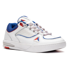 AXION FOOTWEAR COMPLEX LOW WHITE BLUE RED LEATHER ローカット スニーカー メンズ 疲れにくい エア入り低反発ソール 靴 シューズ アクシオン コンプレックスロー ホワイト ブルー レッド レザー 本革