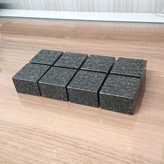 【天然御影石】5面磨きインシュレーター 8個セット グレー系御影石①【新品】G052AO0011