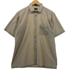 古着 ピエールカルダン Pierre Cardin ストライプ柄 ワイドカラー 半袖 ポリコットンシャツ ボックスシャツ メンズL相当/eaa553606のサムネイル