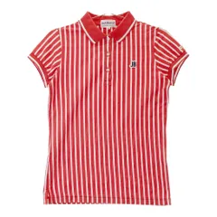 サイズ：0 JACK BUNNY ジャックバニー  半袖 ポロシャツ ストライプ柄 レッド系 [240101255013]# ゴルフウェア レディース ストスト