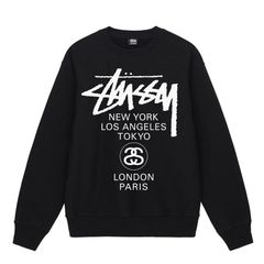 STUSSY ステューシー STUSSY WORLD TOUR CREW ステューシートレーナー 裏起毛 スウェット  [並行輸入品]