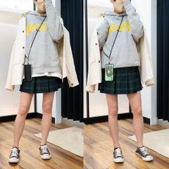 【訳あり】プリーツスカート ミニ チェック スクール チェックスカート ひざ丈 膝丈 膝上 重ね着 コスプレ衣装 学生 ミニスカート マジックテープ レディース  ダンス衣装　緑　グリーン