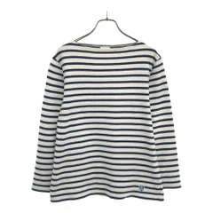 オーシバル フランス製 ボーダー 長袖 バスクシャツ M ホワイト×ネイビー ORCIVAL カットソー Ｔシャツ レディース 古着 【240505】 メール便可