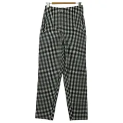 ZARA ザラ ギンガムチェック ハイウエストパンツ sizeEUR XS/ホワイト×ブラック