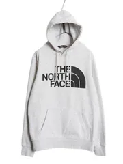 【お得なクーポン配布中!】 ノースフェイス 染込み プリント スウェット フード パーカー メンズ S 灰 / 古着 アウトドア プルオーバー 裏起毛 薄手 トレーナー グレー