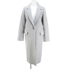 フレイアイディー FRAY I.D チェスターコート ロング丈 0 灰系 グレー ポケット 毛 ウール 綿 コットン 裏地 無地