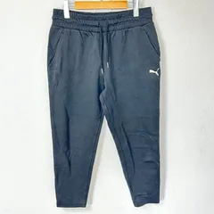 (^w^)b PUMA プーマ ジョガーパンツ コットン 綿 ロゴプリント シンプル 無地 イージー トレーニングウェア スポーツ 運動 ジム ジョギング ウォーキング ブラック 黒 レディース サイズL