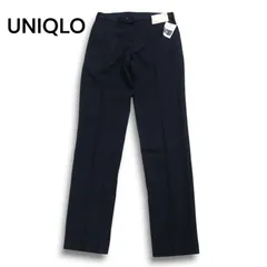 【新品 未使用】 UNIQLO ユニクロ 秋冬 ヒートテック★ ストレッチ ストライプ スラックス パンツ Sz.76 メンズ 紺 ネイビー