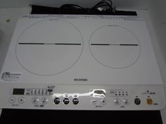 アイリスオーヤマ　IHクッキングヒーター　２口コンロ　音声ガイド付き　2023年　ホワイト