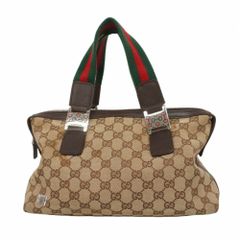 グッチ(Gucci) グッチ ハンドバッグ GGキャンバス シェリーライン 145759 キャンバス ブラウン グリーン レッド レディース