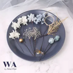 髪飾り【スカイブルー】ドライフラワー ブライダル ウェディング 成人式　K-6