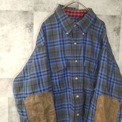 ビンテージネルシャツ☆　長袖　USA古着　ブルー　チェック　L　C20