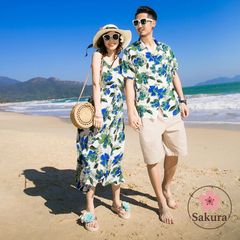 親子 お揃い アロハシャツ ワンピース 親子 ペアルック 親子コーデ 親子 お揃い 親子ペア アロハ ワンピース 親子コーデ お揃いコーデ 花柄
