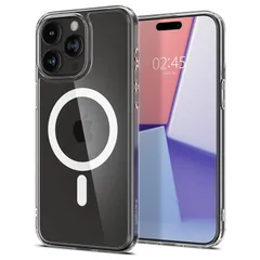 【重さ33gの超軽量】 Spigen iPhone 15 Pro Max ケース MagSafe対応 米軍MIL規格 ストラップホール クリア 薄型 耐衝撃 軽量 バンパー マグネット搭載 2重構造 エアースキン・ハイブリッド・マグフィット ACS0655 0