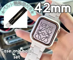 apple watch バンド 42mm カバー 42 セット ケース  ホワイト　白