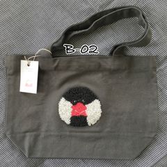 手刺繍 キャンバスミニトートバッグ ブンチョウ（グレー）