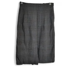 ポールスチュアート　ロングスカート　サイズ8　グレー×黒×赤 　チェック　日本製