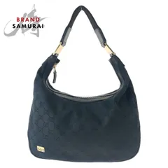 美品 GUCCI グッチ ホーボー ブラック シルバー金具 GGキャンバス 145757 ホーボー ワンショルダーバッグ 肩掛け レディース 407807【中古】