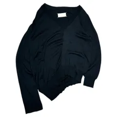 Maison Martin Margiela(メゾン マルタンマルジェラ) 05SS “Distorted” V-neck L/S knit 本人期 歪み Vネック コットン 長袖 ニット XL ネイビー 00’s アーカイブのサムネイル