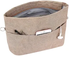 Color:褐_Size:XL(27*11*25.5cm) SHINGONE バッグインバッグ レディース 軽量 自立 バッグの中を整理整頓 大容量 人気 収納バッグ A4 A5 B5