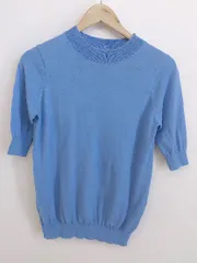 ◇ ITEMS URBAN RESEARCH 五分袖 ニット カットソー サイズF ブルー系 レディース P  【1212120002713】