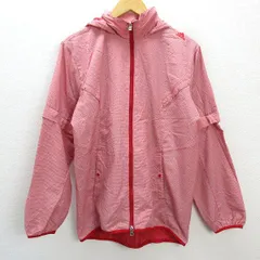 k■アディダス/adidas ギンガムチェック 長袖 フルジップウィンド レベル2 X/ゴルフウェア【O/XG】赤/MENS■127【中古】