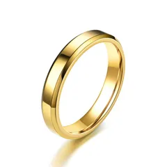 指輪 幅4mm ステンレスリング メッキ シンプルデザイン ゴールド