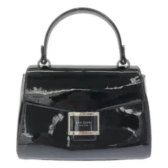 kate spade new york ケイトスペード ニューヨーク パテント スモールトップハンドルバッグ  ブラック